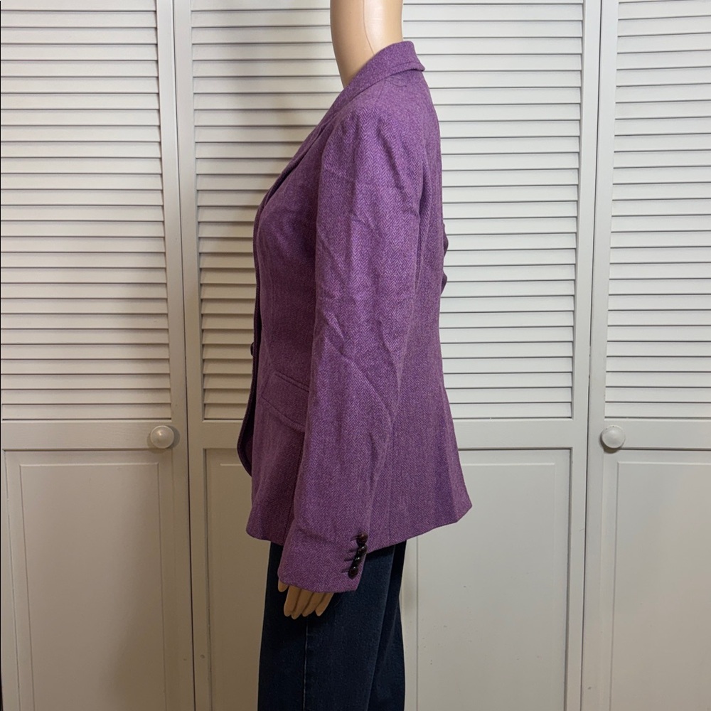 J. Crew Purple Wool Blazer Size 10 - Picture 10 of 11
